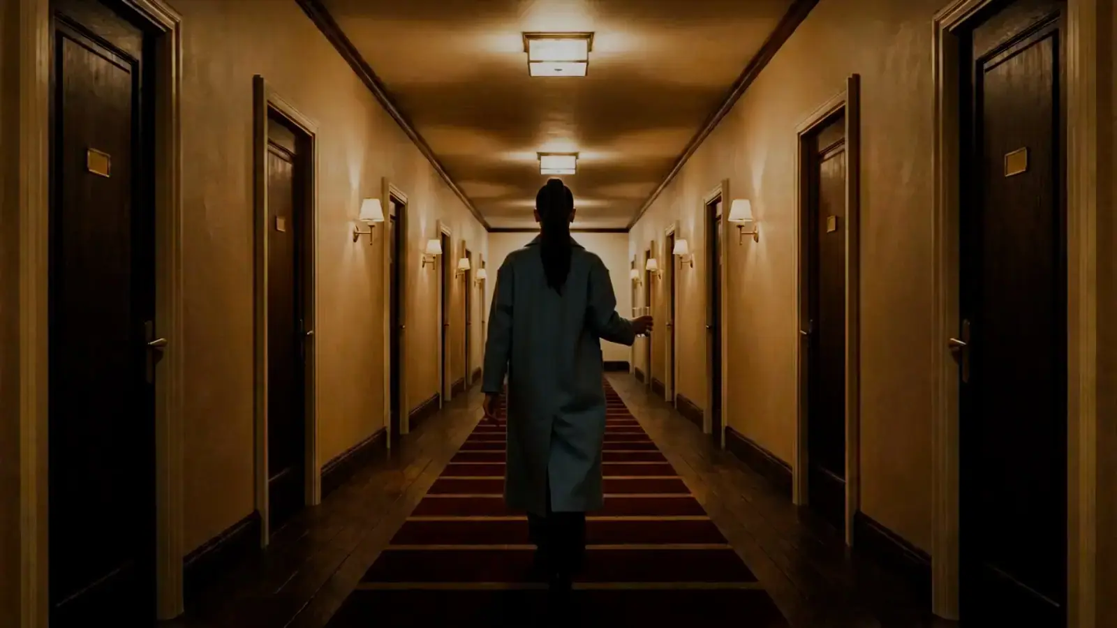 The finished, graded frame of the corridor shot.
